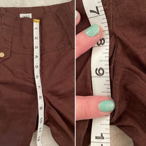 Cache Womens Linen Blend Brown Pants Size 2 - Picture 10 of 14
